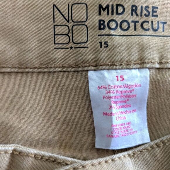 MOBO Tan Mid Rise Boot Pants - Size 15 - Picture 3 of 4